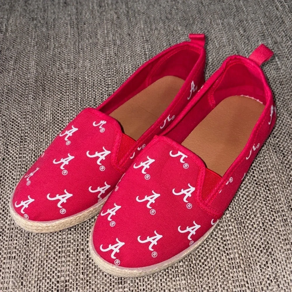 NCAA Women's Alabama Crimson Tide Espadrille Canvas Slip On Shoe Red Size M